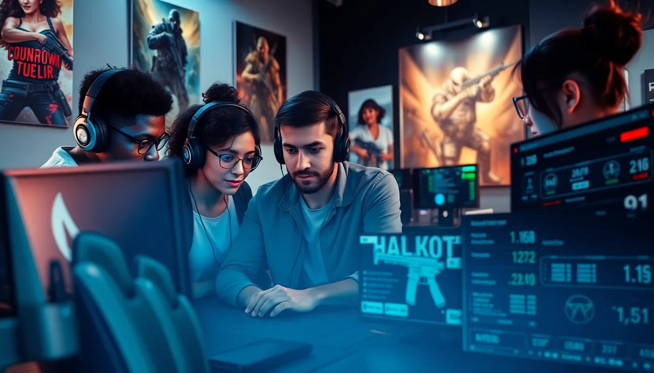 gamers discussing Counter Strike 2 hacks in a modern gaming environment.